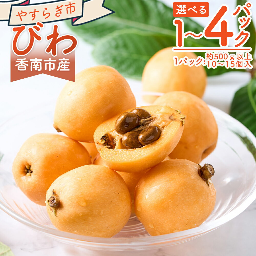 【ふるさと納税】【選べる内容量】びわ （1/2/3/4パック） - 選べる 数量 国産 香南市産 フルーツ 果物 果実 青果 ビワ 枇杷 山の幸 山の恵み 甘い 500g 1kg 1.5kg 2kg やすらぎ市 高知県 香南市【冷蔵】Ryr-0118