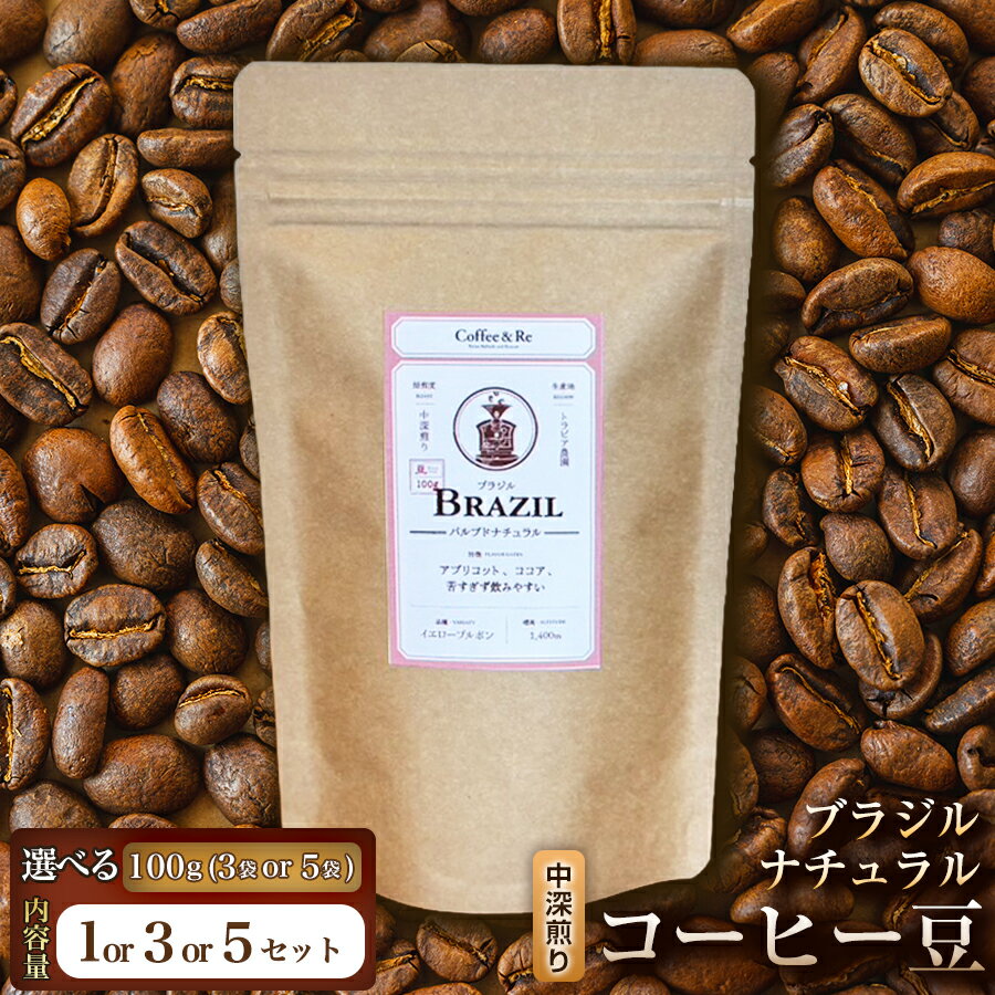 【ふるさと納税】【酸味控えめ まろやかな口当たりで飲みやすい】コーヒー豆　ブラジル ナチュラル（中深煎り）