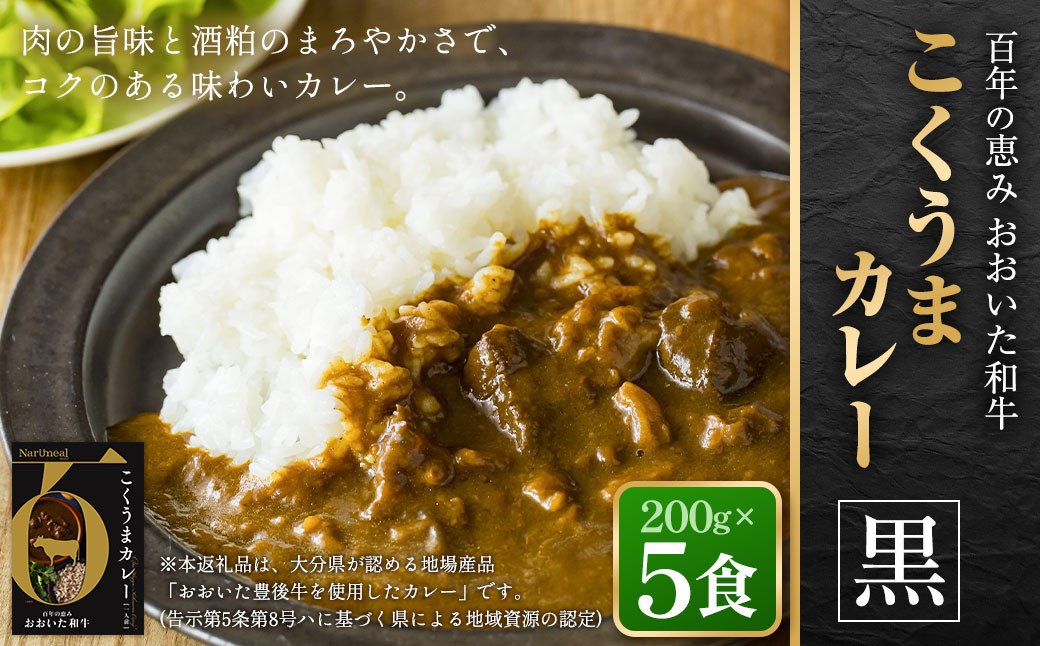 
百年の恵み おおいた和牛こくうまカレー(黒) 5個セット
