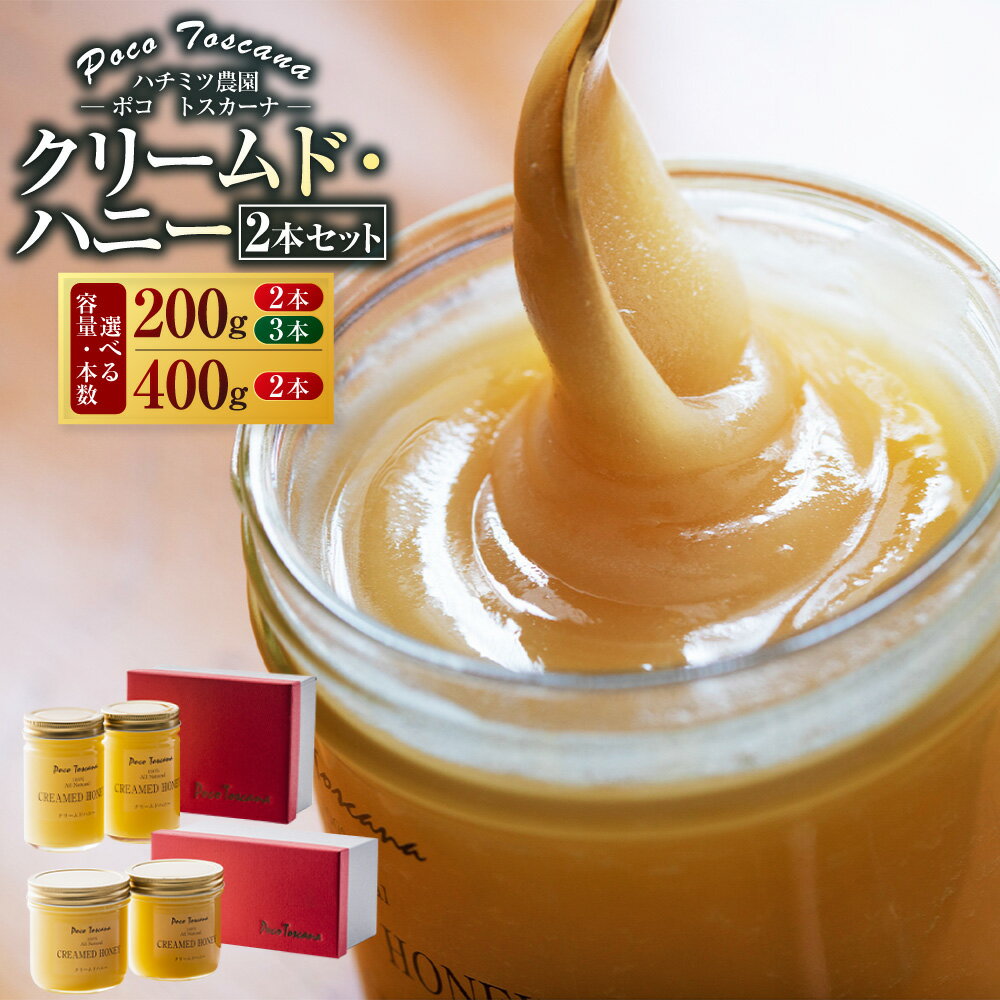 【ふるさと納税】クリームド・ハニー 選べる容量 ( 200g瓶×2本 / 200g瓶×3本 / 400g瓶×2本 ) | 蜂蜜 はちみつ ハチミツ ハニー 蜜 天然 非加熱ハチミツ 美容 健康 セット 国産 九州 長崎県 長崎市 常温 送料無料