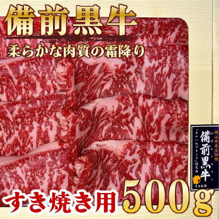 【ふるさと納税】備前黒牛　すき焼き用500g　B3等級