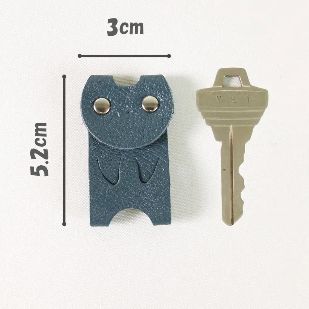 KUROKAWAカギ守猫ミニ miniキーカバー本革リング付きカラフル【グレージュ】