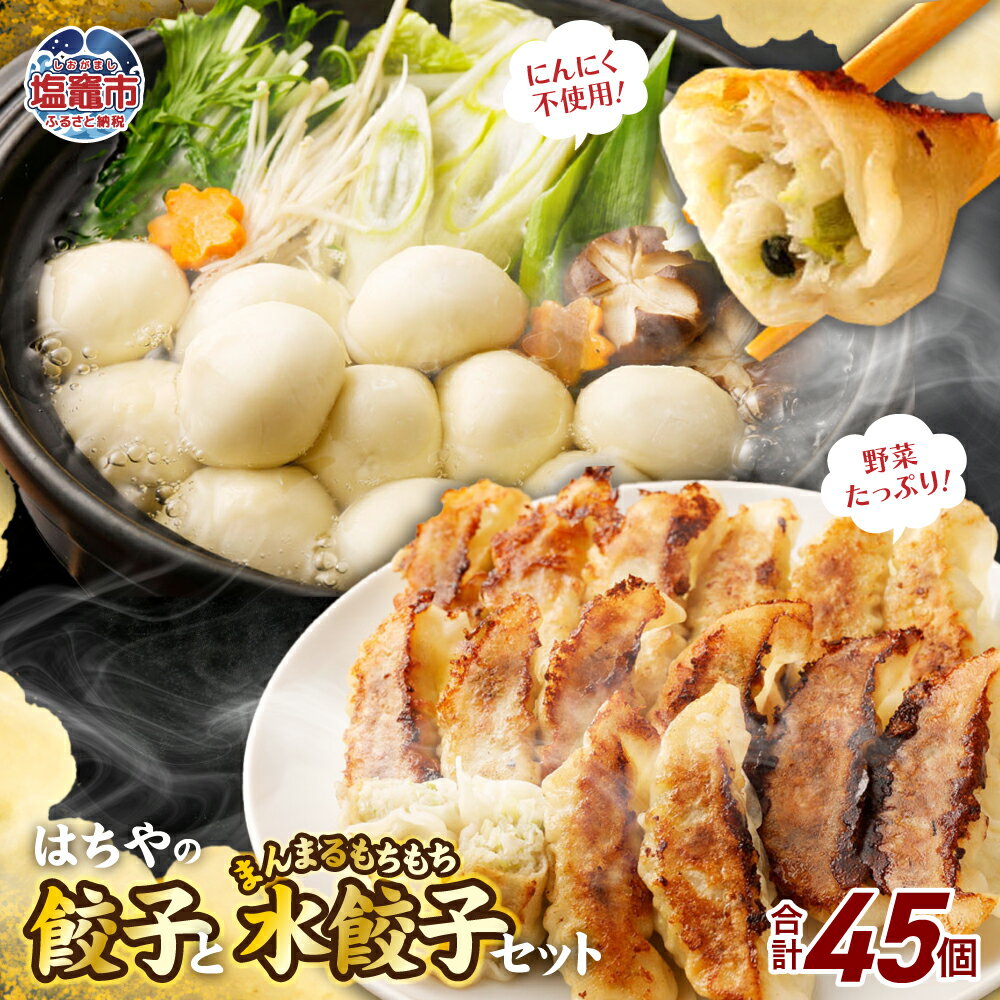 【ふるさと納税】はちやの餃子（15個入）とまんまるもちもち水餃子（30個入）のセット 餃子 水餃子 ぎょうざ ギョウザ 食べ比べ 中華 惣菜 おつまみ おかず 惣菜 鍋 簡単調理 中華 グルメ お取り寄せ 冷凍 送料無料 塩竈市 塩釜市