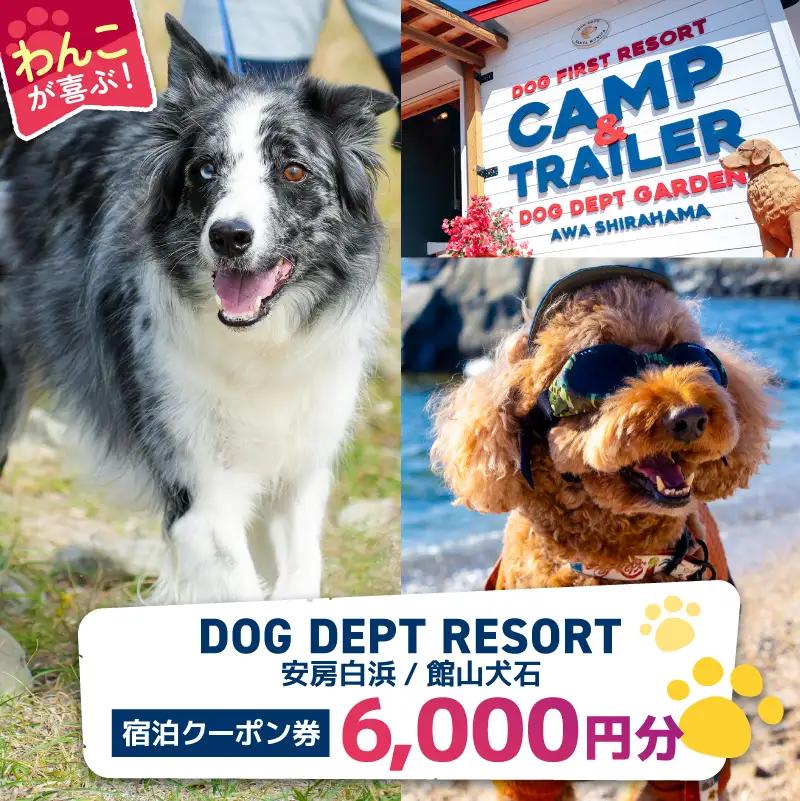 DOG DEPT RESORT 安房白浜/館山犬石 共通チケット 宿泊クーポン券（6,000円分） mi0111-0001-1