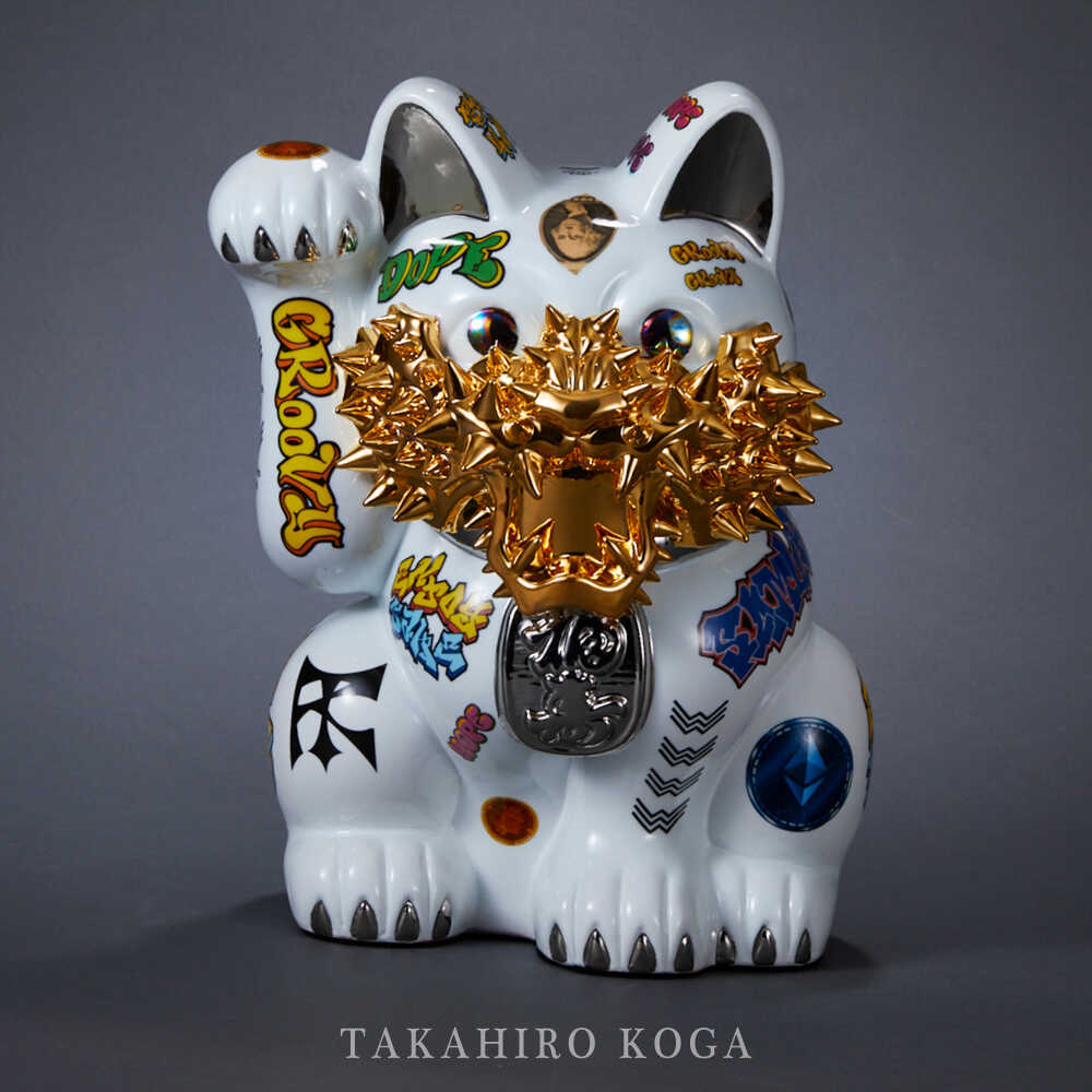 【ふるさと納税】NEO MANEKINEKO-1711 ＜古賀崇洋＞那珂川市 | アート 美術 芸術 招き猫 あーと ねこ 猫 こだわり 工芸品 いんてりあ インテリア やきもの ネコ 陶器 金 ゴールド 高級 人気 ランキング アーティスト 限定 おしゃれ 特別 ギフト 贈り物 送料無料 [GBV017]