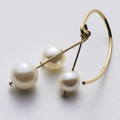 ふるさと納税 神戸市 アコヤパール　淡水パール　ピアス　3粒　フックタイプ　5mm　6.5mmシルバー　14金メッキ |  | 01