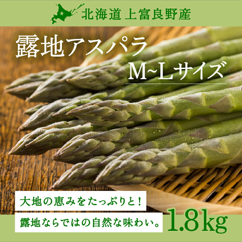 【ふるさと納税】【令和7年産】先行予約 北海道 上富良野産 露地 グリーン アスパラガス Lサイズ 1.8kg アスパラ グリーンアスパラ 上富良野町 令和7年発送 野菜 やさい 　お届け：2026年5月中旬～6月中旬まで
