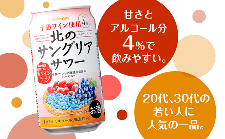 【定期便3ヶ月】 北のサングリアサワー 赤ワインベース 350ml 24本