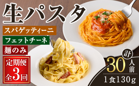 生パスタ フェットチーネ スパゲッティーニ 麺のみ 3ヶ月 定期便 パスタ 詰め合わせ 小分け 【（有）中橋製麺所】【ho1613】