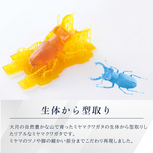 ミヤマクワガタのフィギュア(小)　置物　オブジェ　インテリア　24金　K24