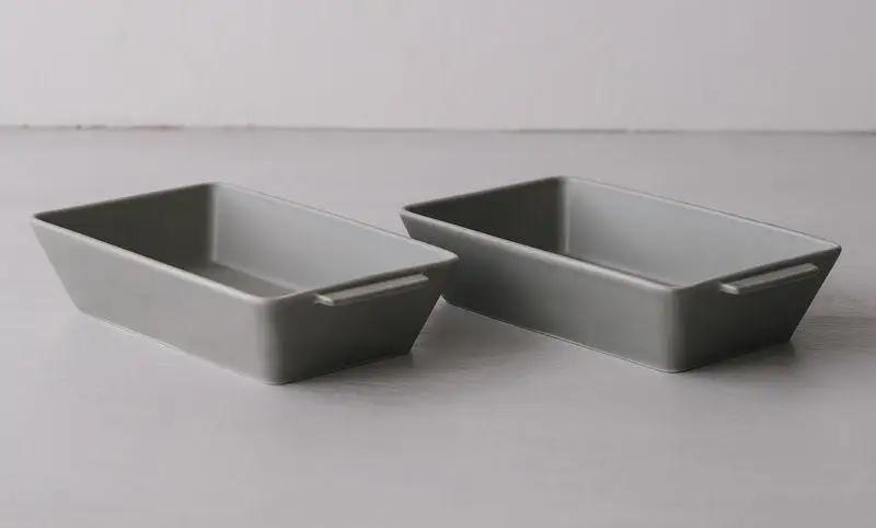 【波佐見焼】２３.５×１２.５×５cmオーブン耐熱鉢２個組　GR・L【西海陶器】 ２ 17450