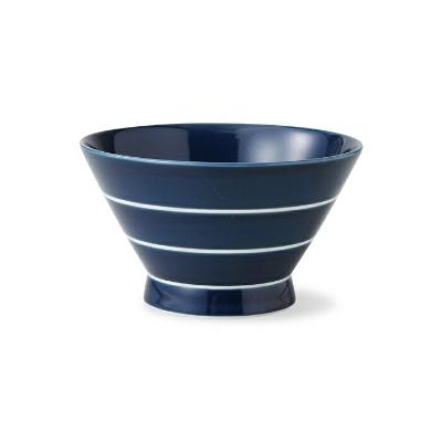 ふるさと納税 長崎県 【波佐見焼】Φ15.5cm丼3個組 ボーダー青 【西海陶器】 3 13922 |  | 01