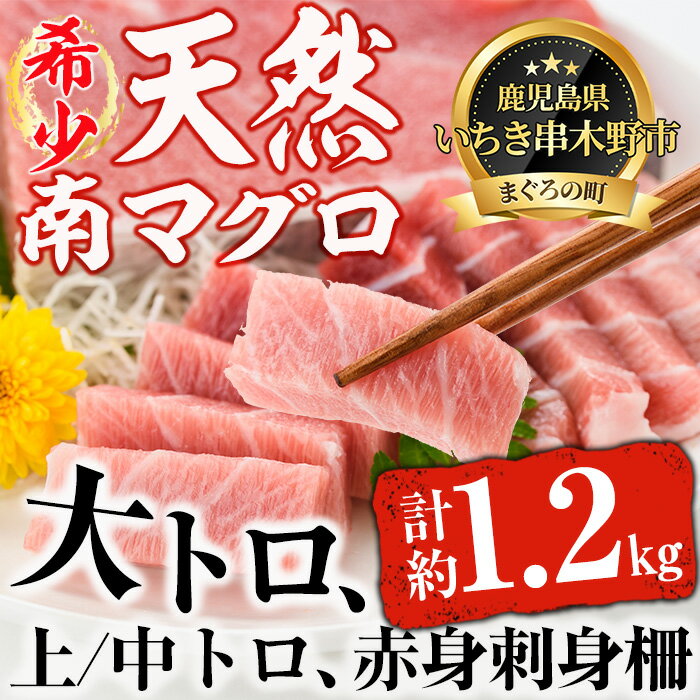 【ふるさと納税】南マグロ極上セット！大とろ・上とろ・中とろ・赤身の鮪刺身用柵(計約1.2kg) まぐろ 鮪 南まぐろ 南マグロ 大とろ 中とろ 上とろ 魚介 刺し身 刺身 刺身用 さしみ サク 海鮮丼 小分け 便利 冷凍 希少 新鮮 【新洋水産】