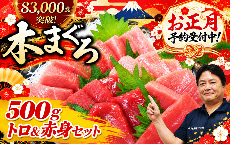 【お正月予約12月25日～29日発送】 本まぐろ トロ＆赤身セット 500g じゃばらまぐろ【nks110D-sg】