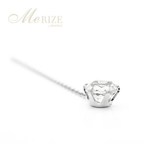 ピアス 天然 ホワイトトパーズ 5.0mm ロングチェーン ブラタイプ シンプル 無色 白【pt900】P-144（KRP）F-1414