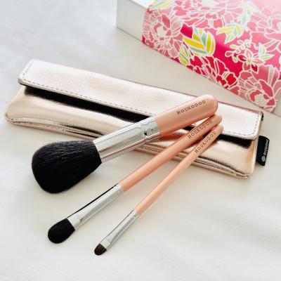 ふるさと納税 熊野町 熊野化粧筆　萌人気3本&amp;ケースセット　熊野筆ほうこどう