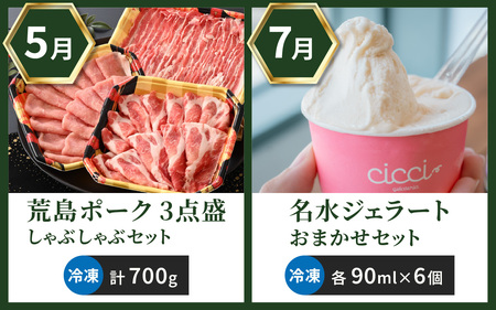 【越前おおの季節の恵み定期便 6回コース】 プレミアムCコース（奇数月お届け）