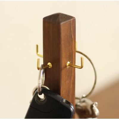 ふるさと納税 美幌町 木と真鍮のキースタンド アンティークブラウン【申込後に製作いたします】 |  | 02