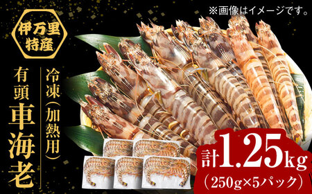【訳あり】伊万里産 冷凍車海老（加熱用） 計1.25kg（250g×5袋） / 佐賀県 / 株式会社拓水 伊万里クルマエビセンター [41AEAJ012]