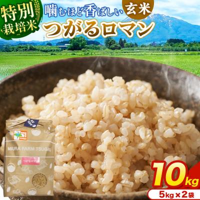 ふるさと納税 弘前市 米【特別栽培米】つがるロマン 玄米 10kg(5kg×2袋)令和7年産|24_mft-101001