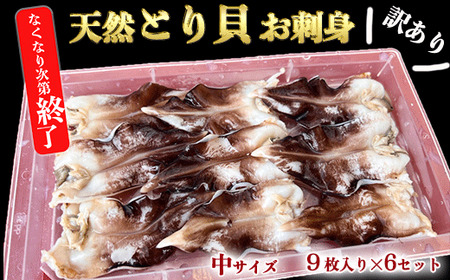 訳あり とり貝 お刺身 中9枚 6セット 下処理済 冷凍 刺身 天然 魚介 貝 セット 海鮮 天然 ふるさと納税貝 簡単 おかず 新鮮 カイ 魚介類 魚貝類 トリ貝 ご飯のお供 肴 つまみ ふるさと納税かい おさしみ 贈答 プレゼント ギフト おつまみ 贈答用 高級 トリガイ 晩酌 さしみ 魚貝 海産物 刺し身 炙り 焼き 岬だより 人気 おすすめ 愛知県 南知多町