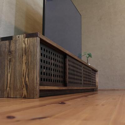 ふるさと納税 大川市 テレビボード　古都　4枚引戸　Hタイプ　焦茶色　233x45x39　大川市　WAプラス |  | 02