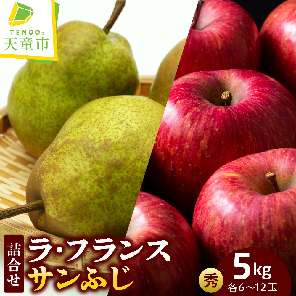 【ふるさと納税】ラ・フランス & サンふじ 約5kg セット 令和8年産 先行予約 2026年 りんご 林檎 洋梨 西洋梨 果物 くだもの フルーツ 山形 お取り寄せ 産地直送 送料無料【 山形県 天童市 】