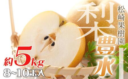 【松崎果樹園】梨「豊水」約5kg（8～10玉入）【旬のフルーツ、果物、旬の梨、新鮮梨、豊水梨】