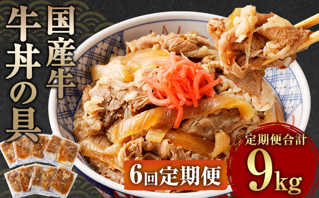 
【定期便6回】牛丼の具 150g×10パック 1.5kg 合計9kg
