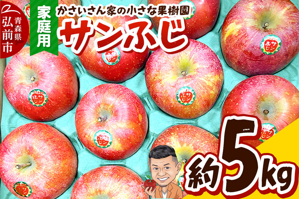 【26年11月下旬～発送】りんご サンふじ 約5kg【家庭用】林檎 リンゴ 果物 くだもの フルーツ 青森 [アップル おいしい 果実 果物 赤色 美味]