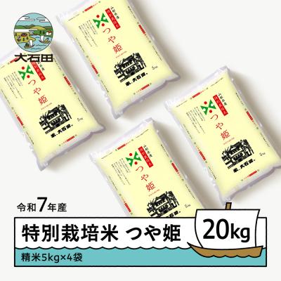 ふるさと納税 大石田町 【5月上旬発送】米 令和7年産 つや姫 20kg 山形県大石田町産 特別栽培米 精米