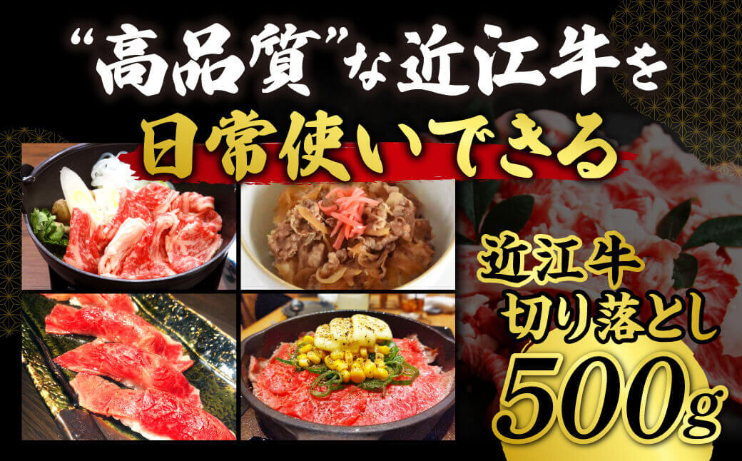 近江牛切り落とし　500ｇ　O-H06　西川精肉店