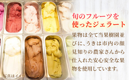 【4回定期便】果樹園が作る 素材の味を楽しめる 旬のジェラート 120ml×8個セット【ソルベッチdoうきは】着色料不使用 ノンホモ牛乳使用 ジェラート アイス 旬 スイーツ 詰め合わせ セット シャ