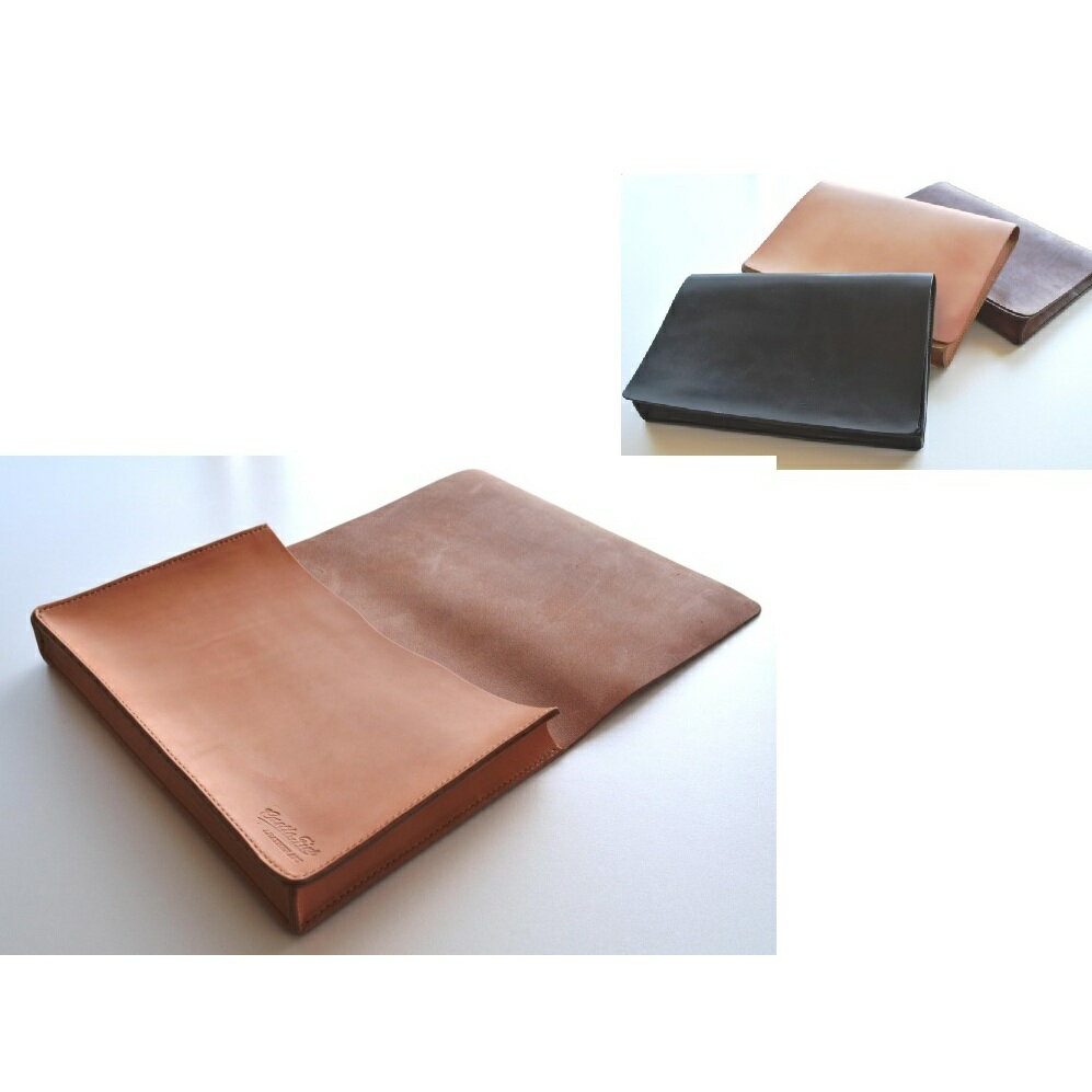 【ふるさと納税】レザーA4収納クラッチ（黒・茶・ナチュラル）350×230×50mm　【民芸品・工芸品・ファッション小物・雑貨】