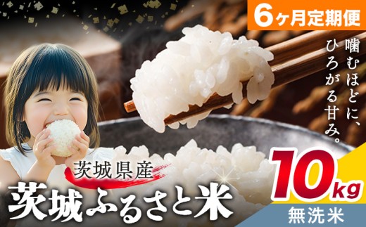 米 茨城 ふるさと米 無洗米 10kg 5kg×2袋 6ヶ月定期便 6回お届け 定期便《申込月の翌月より出荷》茨城県 結城市 米 国産 お米 おこめ お弁当 おにぎり