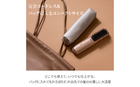 フェスティノ 充電式スタイリングヒーターブラシ FESTINO　サンドベージュ SMHB-049-SB 【223011】