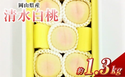 清水白桃 5玉（合計約1.3kg）果物 デザート スイーツ フルーツ 果肉 美味しい 甘い 柔らかい 上品 高級品種 贈り物 ギフト【2026年7月下旬～8月上旬迄順次発送予定】