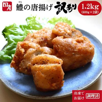 ふるさと納税 小松島市 訳あり　鱧(はも)の唐揚げ　1.2kg(600g×2袋)│冷凍　カツ　から揚げ　規格外