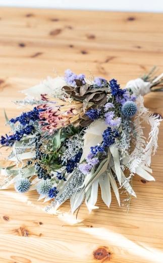 【スワッグ】ドライフラワーブーケ ブルー