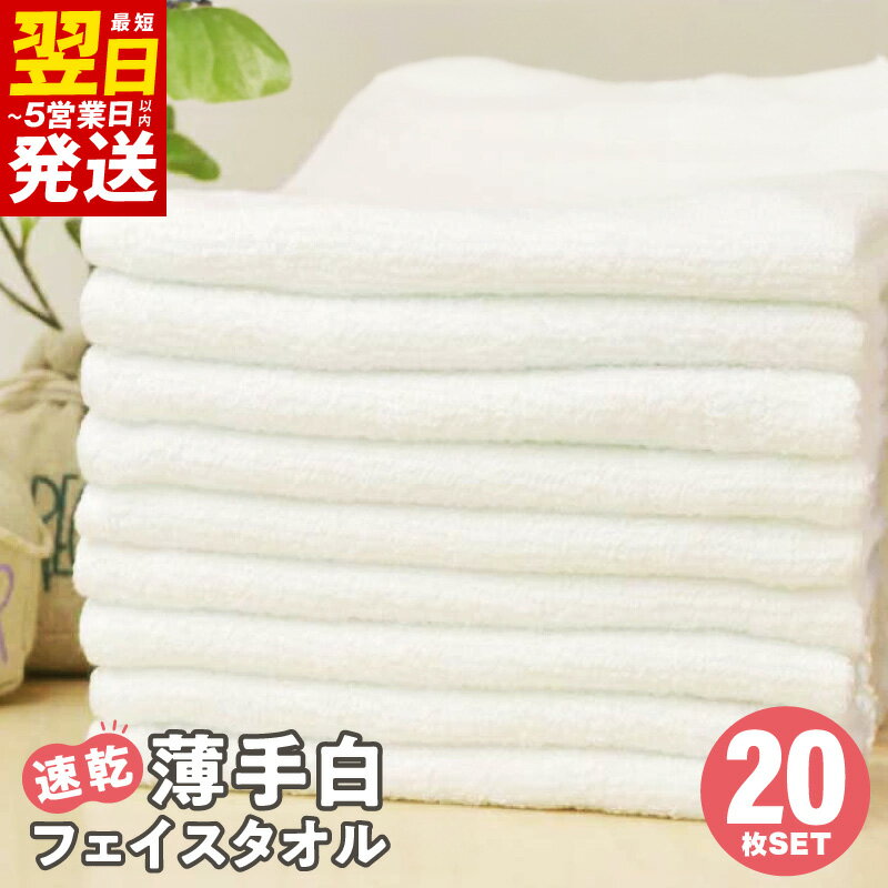 【ふるさと納税】【特別寄附金額】 ＼最短翌日～5営業日以内発送／ 泉州タオル 20枚 セット 薄手 白 フェイスタオル タオル 約 34×85cm 日本製 国内製造 綿100% 普段使い 業務用 防災グッズ 泉佐野市 送料無料 ※ パイル ホワイト 無地 吸水力 速乾 単色 新生活 新生活応援