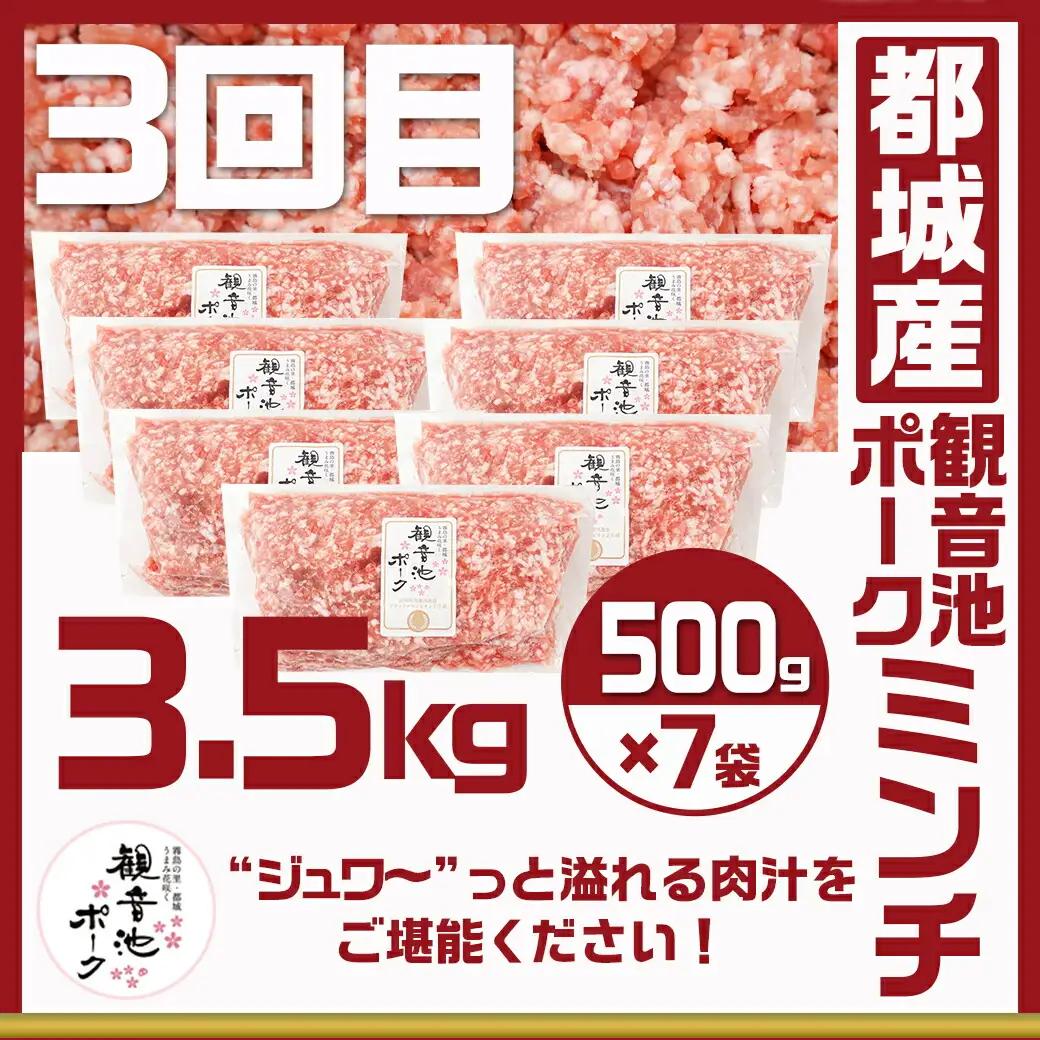 使い勝手抜群☆豚肉＆鶏肉の万能定期便(3ヶ月)〔T24(3)-9201〕_(都城市) 切り落とし/ウデ/モモ 宮崎県産 若鶏もも肉切り身 都城産「観音池ポーク」 ミンチ 真空パック 201