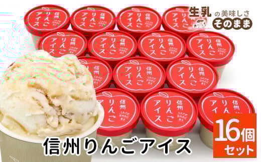 【12月発送は25日決済分まで！】ふじりんごを丸ごと使用★信州りんごアイス 16個 マーブルアイス アイスクリーム アイス りんご ふじりんご りんごソース スイーツ アップル 林檎 10000円 1万円