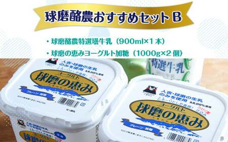 【順次発送】球磨酪農おすすめセットＢ(瓶牛乳&amp;ヨーグルト加糖×2個)