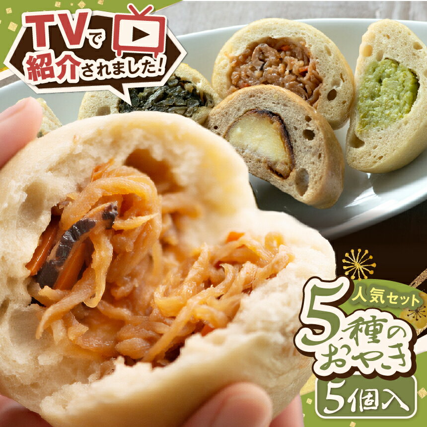 【ふるさと納税】【テレビで紹介】おやきの高峯 冷凍おやき人気5個セット（野沢菜・なす味噌・かぼちゃ・ひき肉カレー・クリームチーズの味噌漬け 各1個）｜ふるさと納税 おやき 郷土料理 野沢菜 なす かぼちゃ カレー クリームチーズ おやつ お土産 ご当地 長野県 松本市
