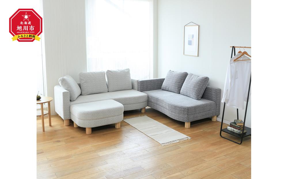 旭川家具　宮田産業　マレーナ セット 【 国産 無垢 インテリア 木製 ナチュラル ソファ ソファー 3人掛け カウチ コーナー リビング ダイニング 北海道 】_01517