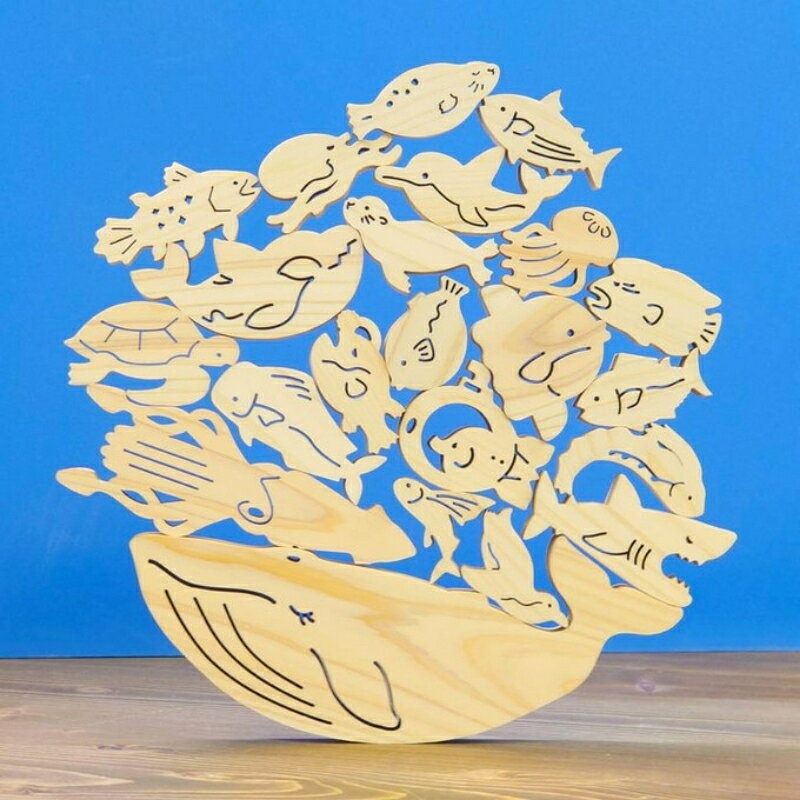 【ふるさと納税】No.2632つむつむ水族館 ナインディ－ nine-D nined 日本製 木製 おもちゃ つみき 積木 積み木 玩具 インテリア デザイン 動物 可愛い カワイイ かわいい 知育玩具 オブジェ 出産祝い 誕生日 こども 子ども 水族館 夏 海 クジラ ペンギン イルカ ギフト