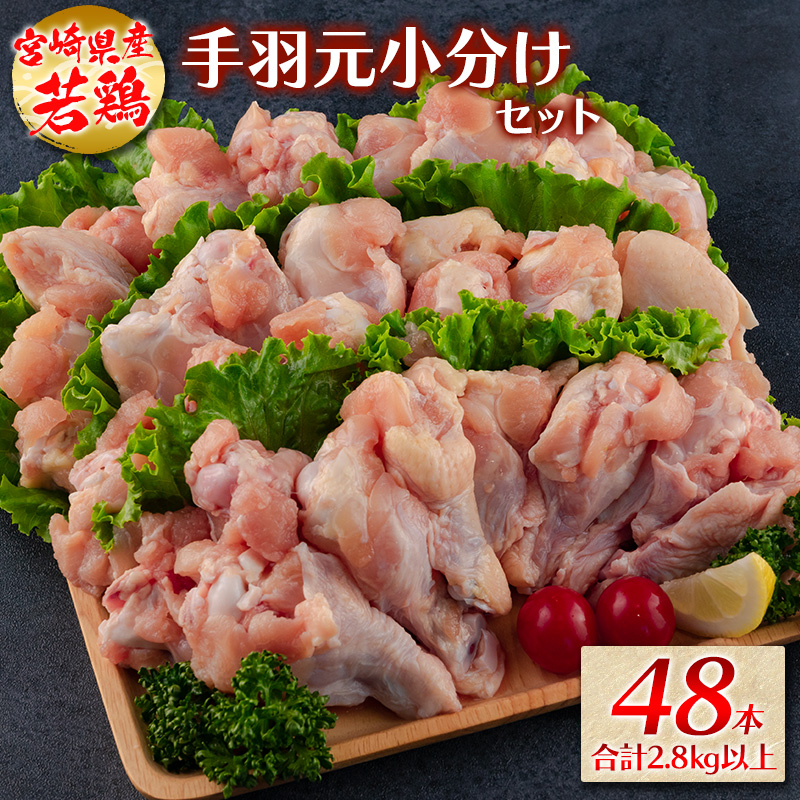 若鶏＜手羽元小分けセット＞48本 合計2.8kg以上 国産【A260】