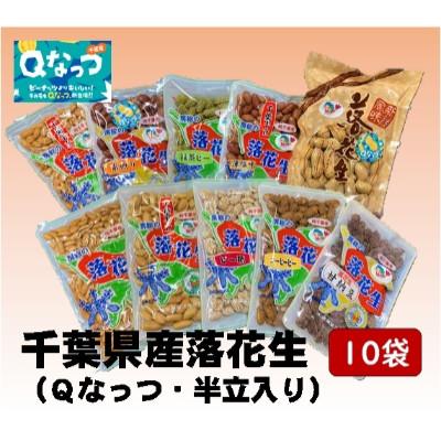 ふるさと納税 大網白里市 大網白里市産　落花生10袋セット(千葉半立・Qナッツ入り)計920g