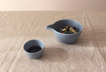 【美濃焼】 さざなみ 片口小鉢 ブルーグレー 4枚セット 瑞浪市 / JS企画 小田陶器 鉢 小鉢 皿 ボウル 丸皿 [AZAZ124]