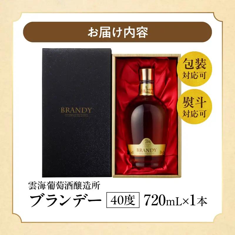 ブランデー 熟成 ブランデー[【最速便】雲海葡萄酒醸造所 720ml 国産 国産ブランデー 酒 洋酒 お酒 アルコール 果実酒 葡萄酒 蒸留 贈答用 贈り物 ギフト プレゼント 記念日 誕生日 イベン